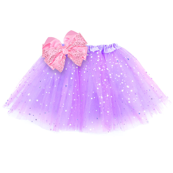 Girls Sparkle Tutu Layered Princess Ballet Skirt Light Purple