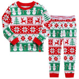 Children's Cotton Christmas Pajamas Holiday Fair Isle Nordic PJs Jammies Set