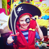 Childrens Pirate Costume Box with Pirate Sword, Treasure Map & Other Pirates Accessories for Kids